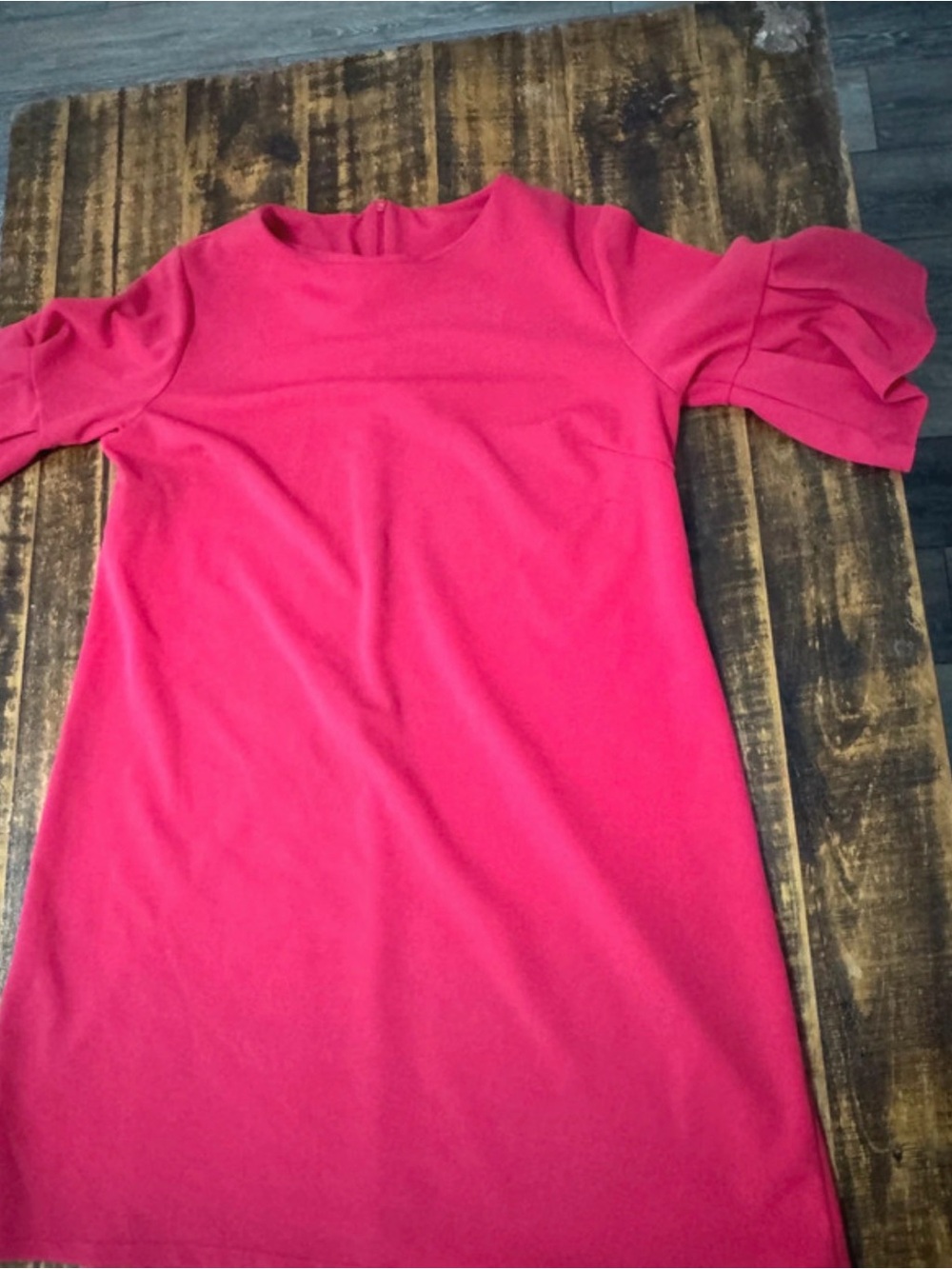 Elegant Hot Pink Mini Dress with Statement Puff Sleeves